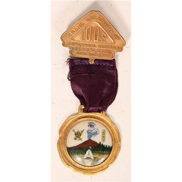 IOOF Breastbadge with Mt. Lassen Erupting, Rare [190770]
