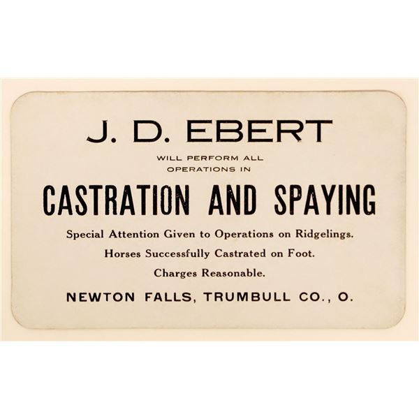 Castration And Spaying Business Card [188977]