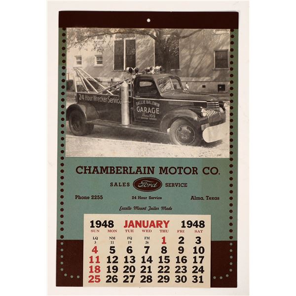 Texas Advertising Calendar, c1948 [191433]
