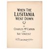 Image 1 : 'When The Lusitania Went Down' Sheet Music, 1915 [193115]