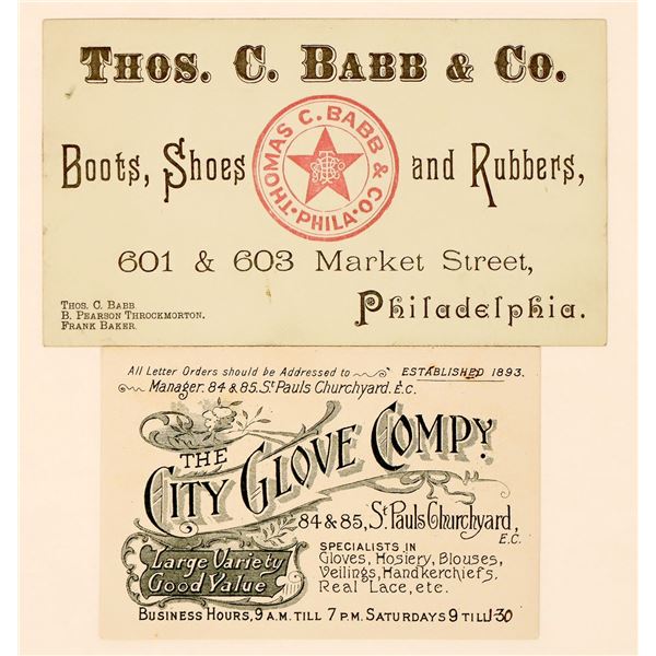 Two Business cards St. Paul and Philadelphia. [188978]