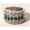 Image 3 : Costume Jewelry Green & White Stone Ring [192371]