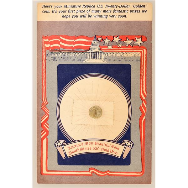 Miniature Replica U. S. St. Gaudens $20 Coin [193429]