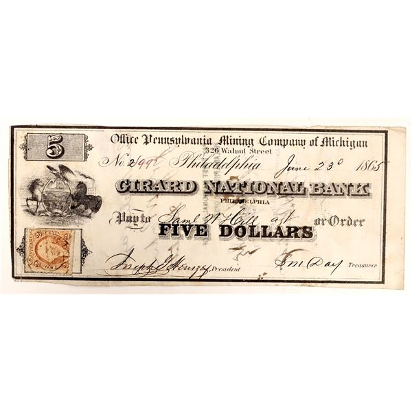 Pennsylvania Mining Company of Michigan $5 Scrip [192536]