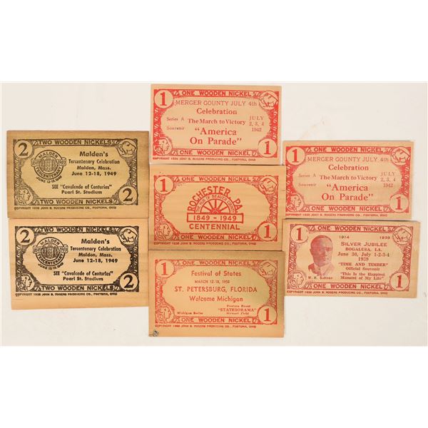 Eastern States Wooden Currency, c1939-50 (7) [191317]