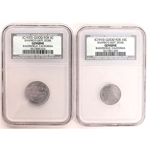 Shapiro's Dept. Store Tokens (2) [191886]