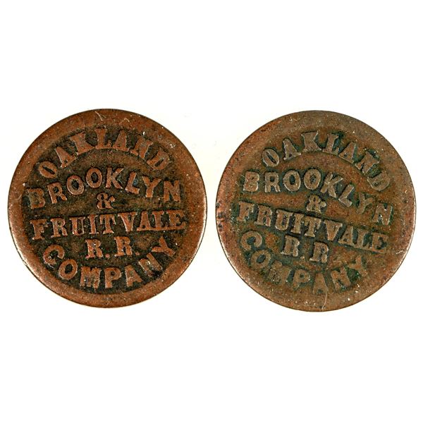 Brooklyn & Fruitvale Railroad Tokens (2 types) [193021]