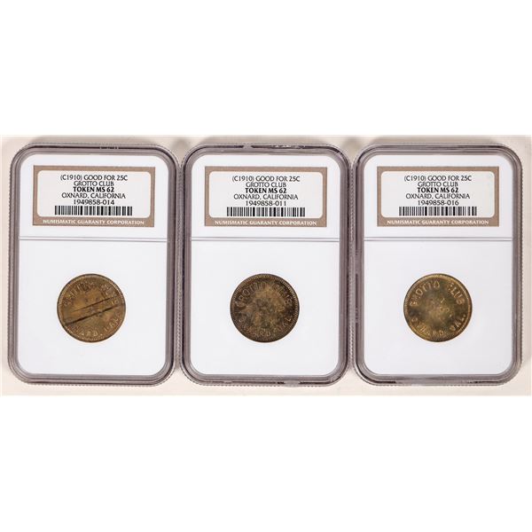 Grotto Club Tokens: MS 62 (3) [192225]
