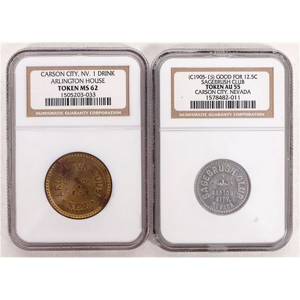 NGC Graded Carson City Tokens (2) [191885]