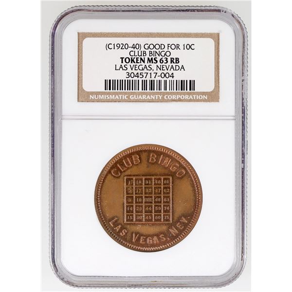 Club Bingo Token: MS 63 RB [191526]
