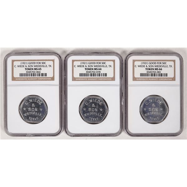 C. Wiede & Son Tokens: MS 64, 65,66 (3) [192143]