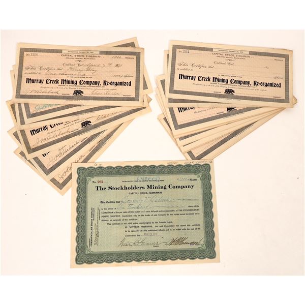 Calaveras County Mine Stock Certificates [192967]