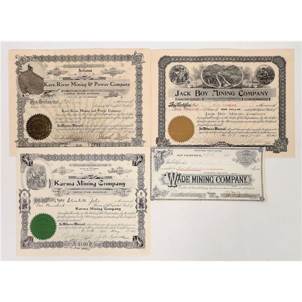 Kern, Fresno, Madera County Mining Stocks 1880-1905 [191906]