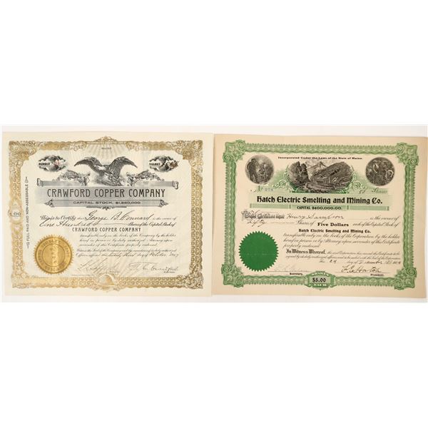 Pair of Maine Mining Stocks, 1904-1907 [191398]