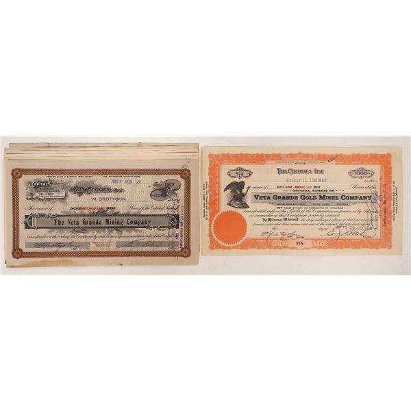 The Veta Grande Mine Stock Certificates (7) [192491]
