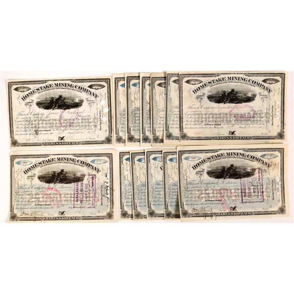Homestake Mining Co. Stock Collection w/Haggin & Tevis Signatures  1878-1898 [192111]