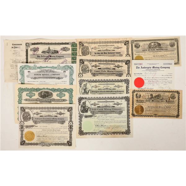 Idaho and Washington Mining Stocks Collection [191406]