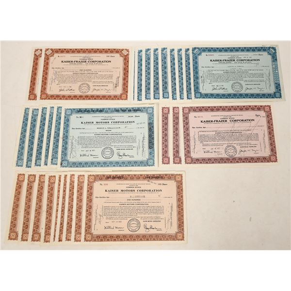 Kaiser Motors Stock Collection, 29 Total [190965]