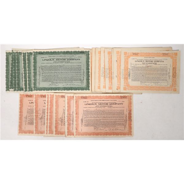 Lincoln Motor Stocks, 3 Different, 30 Total [192744]