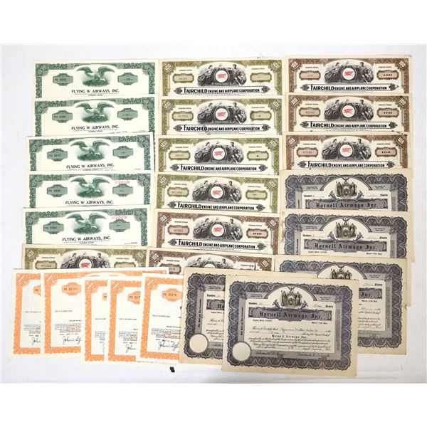 Aviation Stocks, 5 Different, 25 Total [189819]