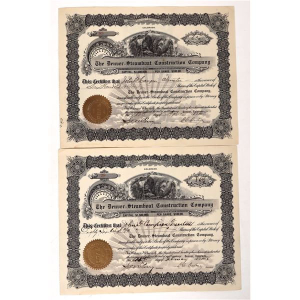 Denver-Steamboat Construction Stock Pair, 1908 [192776]
