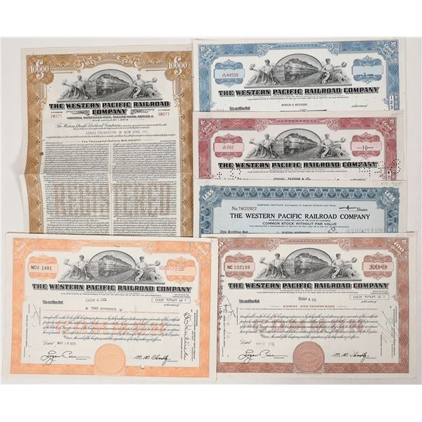Western Pacific RR Stocks and 1 bond, 6 [192074]