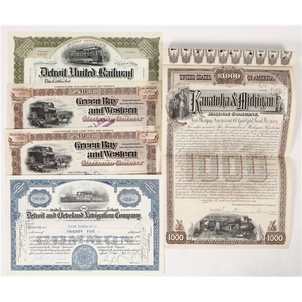 Michigan & Wisconsin RR  Stocks and Bonds, 5 [192346]