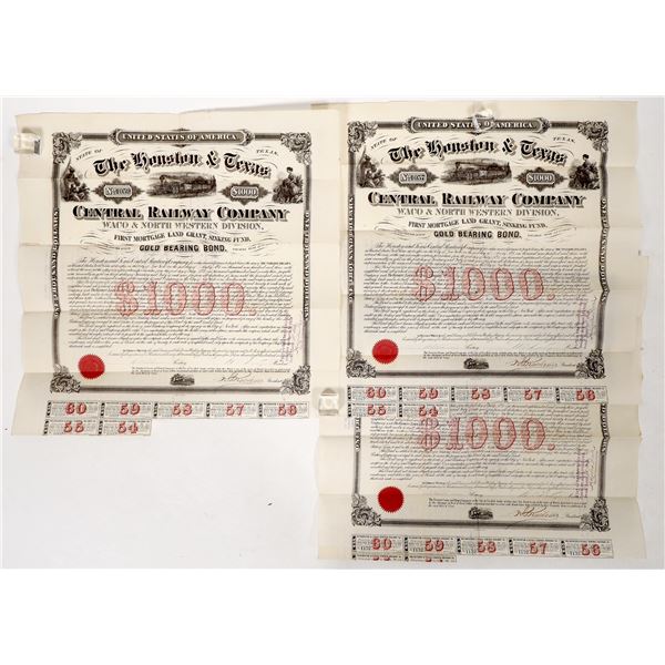 Houston & Texas Central RR Bonds, 1900, Signed by Dodge [193215]