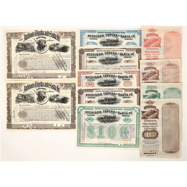 ATSF Railroad Stocks and Bonds, c1889-1919 (11) [191580]
