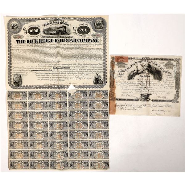 Railroad Stock and Bond 1860's [191256]