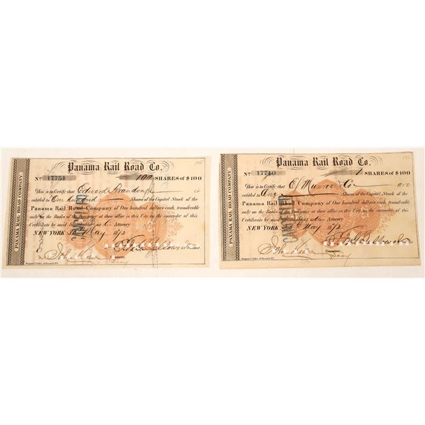 Panama Rail Road Stock Pair, 1872 [189806]