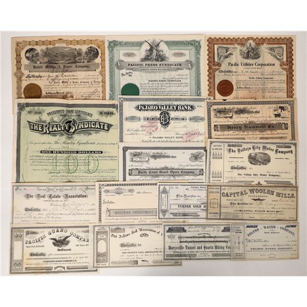 Northern California Stock Certificates (15) [192701]