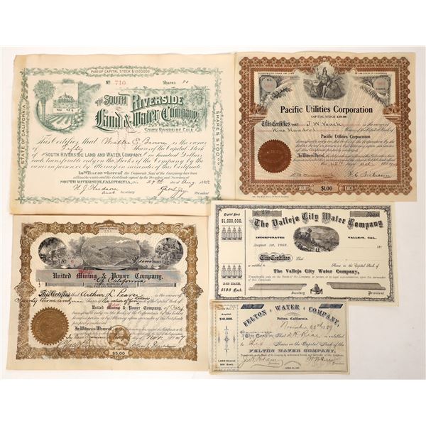 California Utility Stock Certificates (5) [192704]