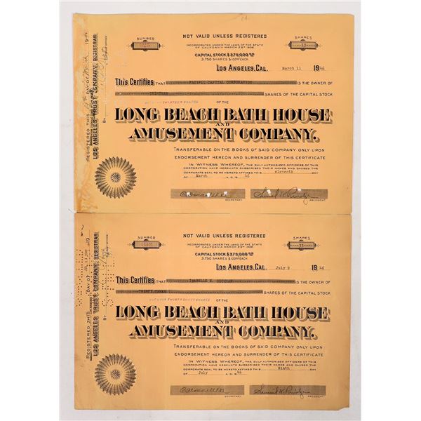 LA Bath House and Amusement Stocks, 1946 [192557]