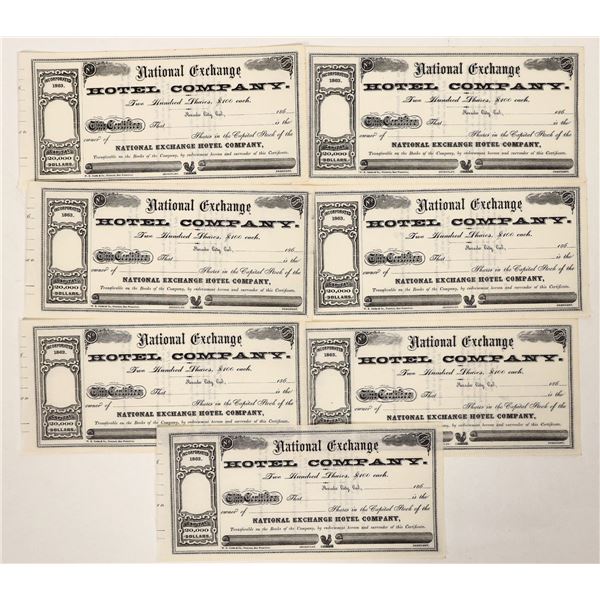 National Exchange Hotel Stocks, Unissued 1860s [191902]