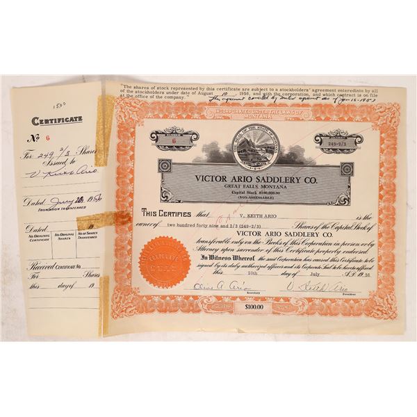 Victor Ario Saddlery Co. Stock - Rare!  1956 [192048]