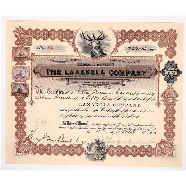 'Laxakola' Patent Medicine Stock, 1900 [192564]