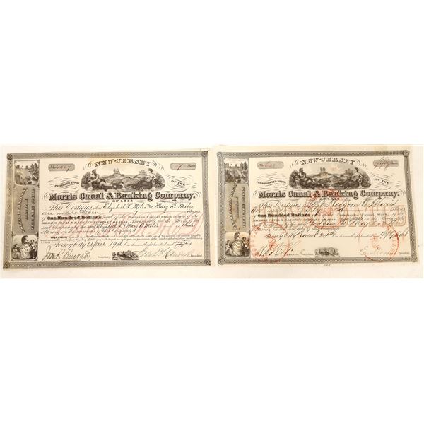 Morris Canal & Banking Stock, 2 Different, 1859 [190943]