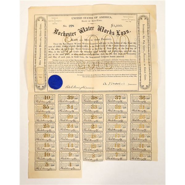 Rochester Water Works Bond, N.Y., c1869 [191302]