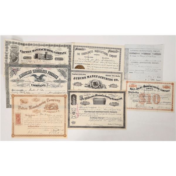 Manufacturing Stocks, 9, 1800's-1902 [191554]