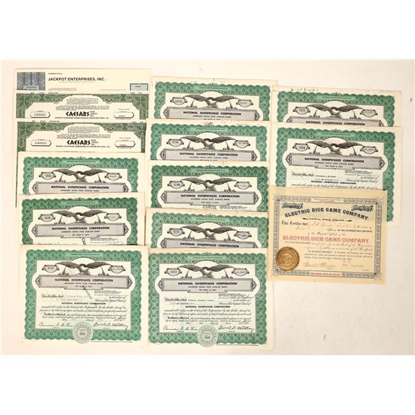 Gambling Stocks, 4 Different, 13 Total [191032]