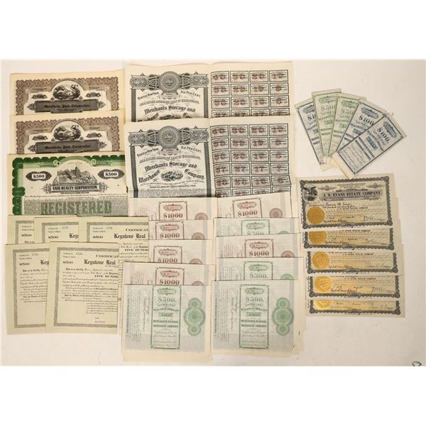 Real Estate & Storage Bonds & Stocks with Dupes [191274]