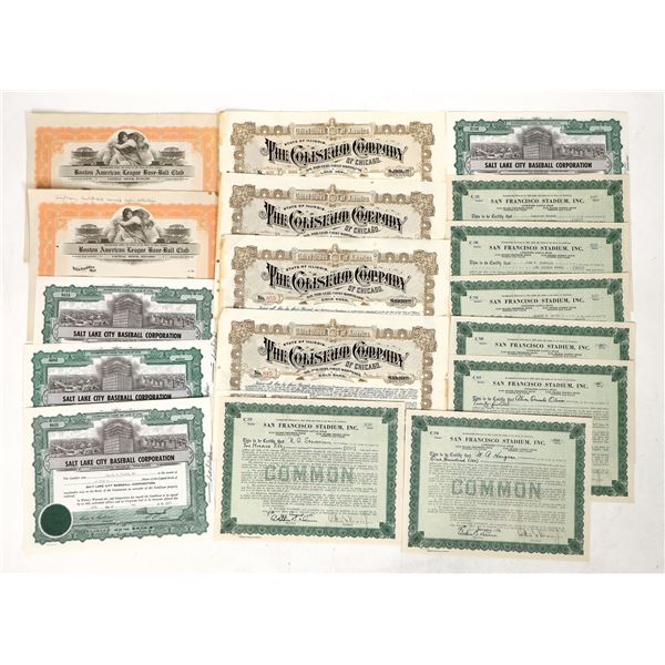 Baseball Stocks and Bonds, 4 Different, 17 Total [191179]