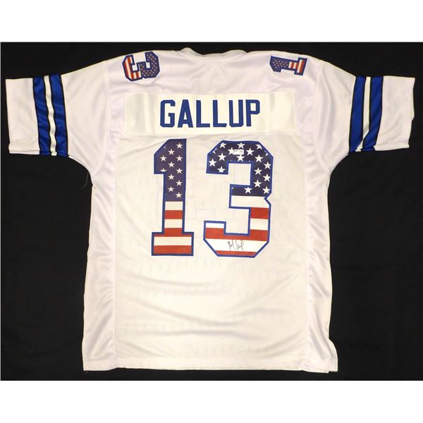 Signed Michael Gallup Dallas America's Team White Jersey Tristar COA