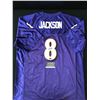 Image 1 : LAMAR JACKSON SIGNED JERSEY WORLD AUTOS COA