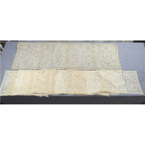 Lot of 12 Bobbin Lace Placemat & Runner, Rockefeller Estate