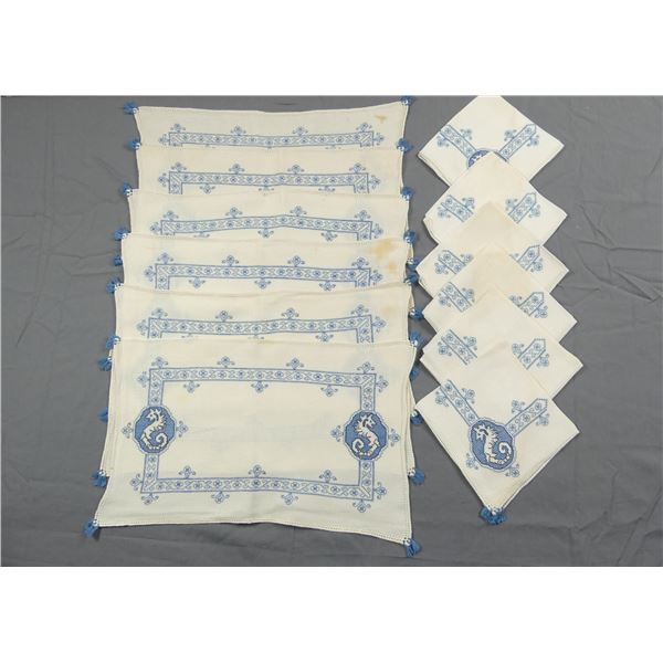 Set of 6 Italian Placemats & Matching Napkins, Rockefeller Estate