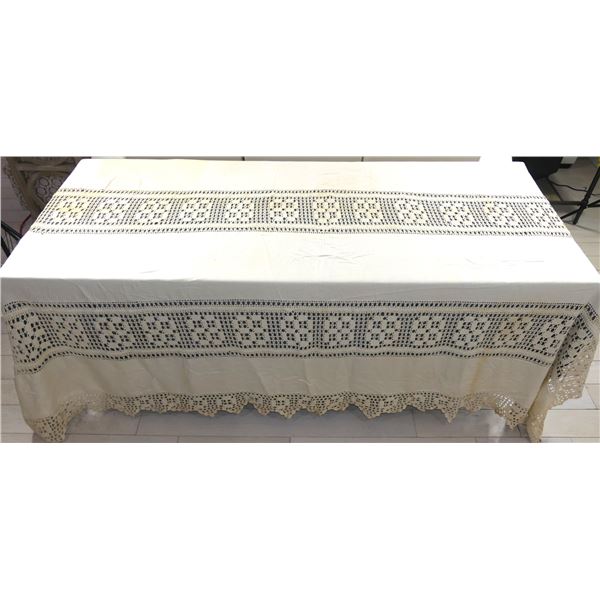 Vintage Linen & Crochet Bed Spread