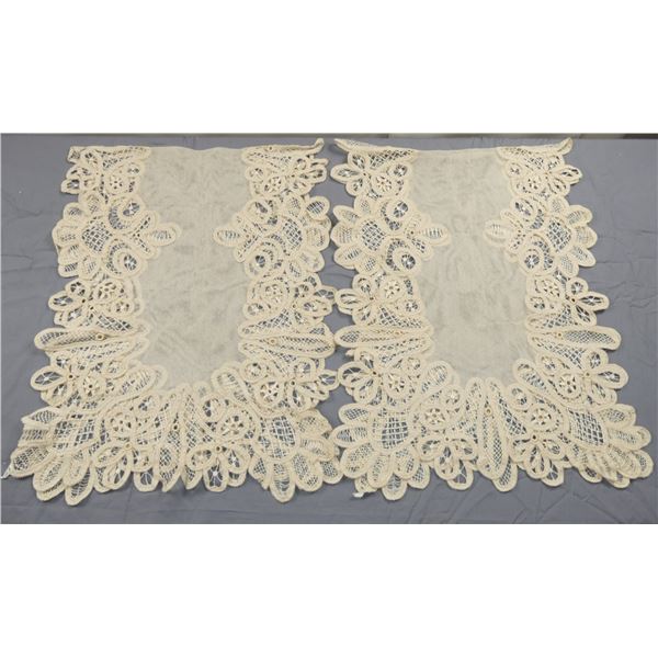 rare Set of 3 Matching Linen Roller Shades with Peacock