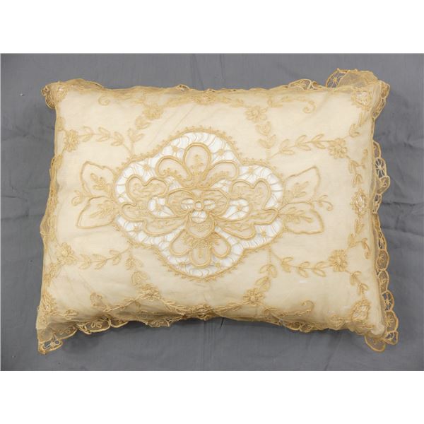 Vintage Saks 34th Street French Lace Pillow Cover